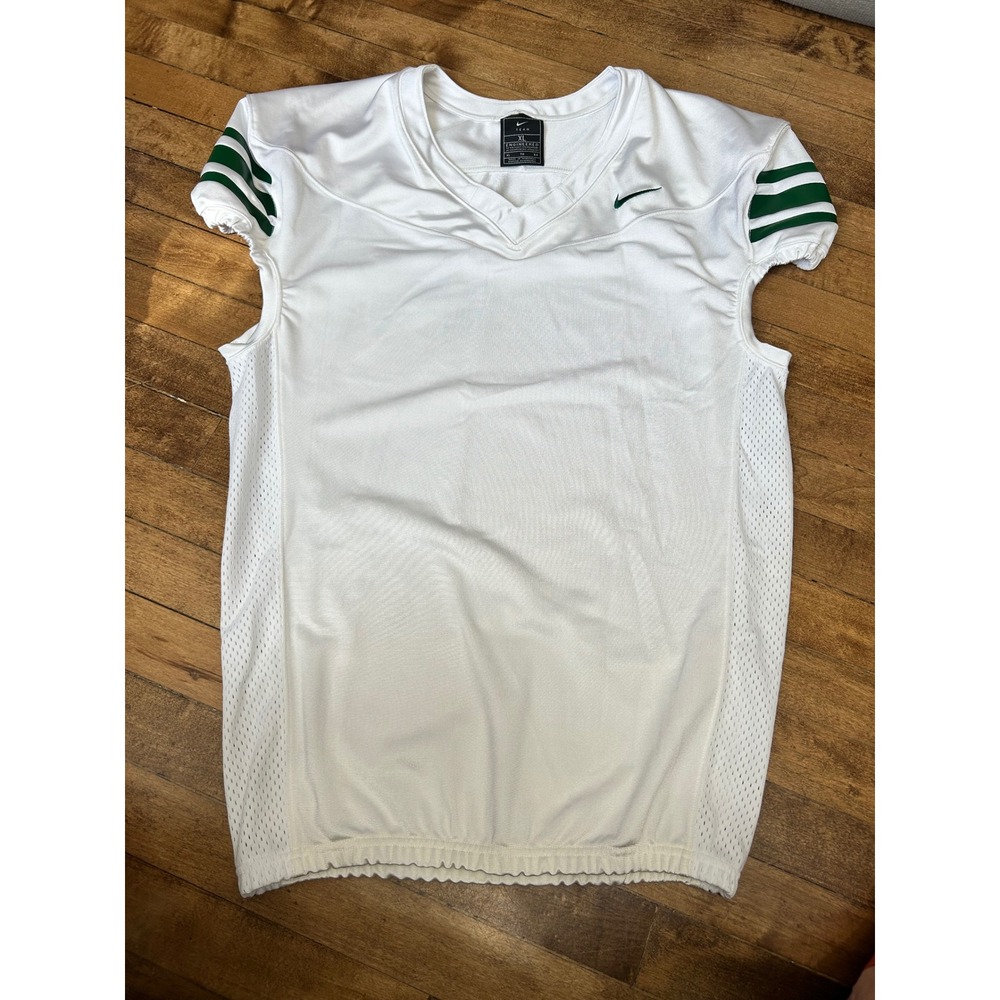 Nike Men's XL White Green Engineered Football‎ Jersey T-Shirt Top - Picture 2 of 5